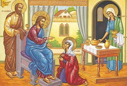 Иисус в доме Лазаря Марии и Марфы